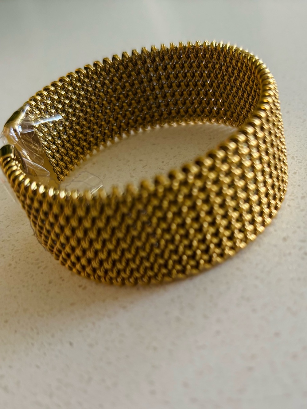 Gold Wide Mesh Bracelet